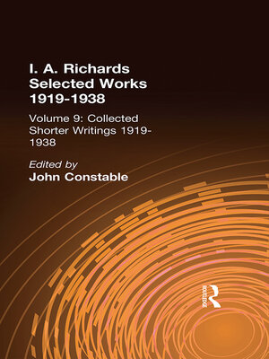 cover image of Collected Shorter Writings V9